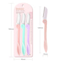 SBelle Best Sale 3 Color Foldable Portable Stainless Steel Safety Eyebrow Razor Trimmer with Rounded Blade Easy Shave for Girl