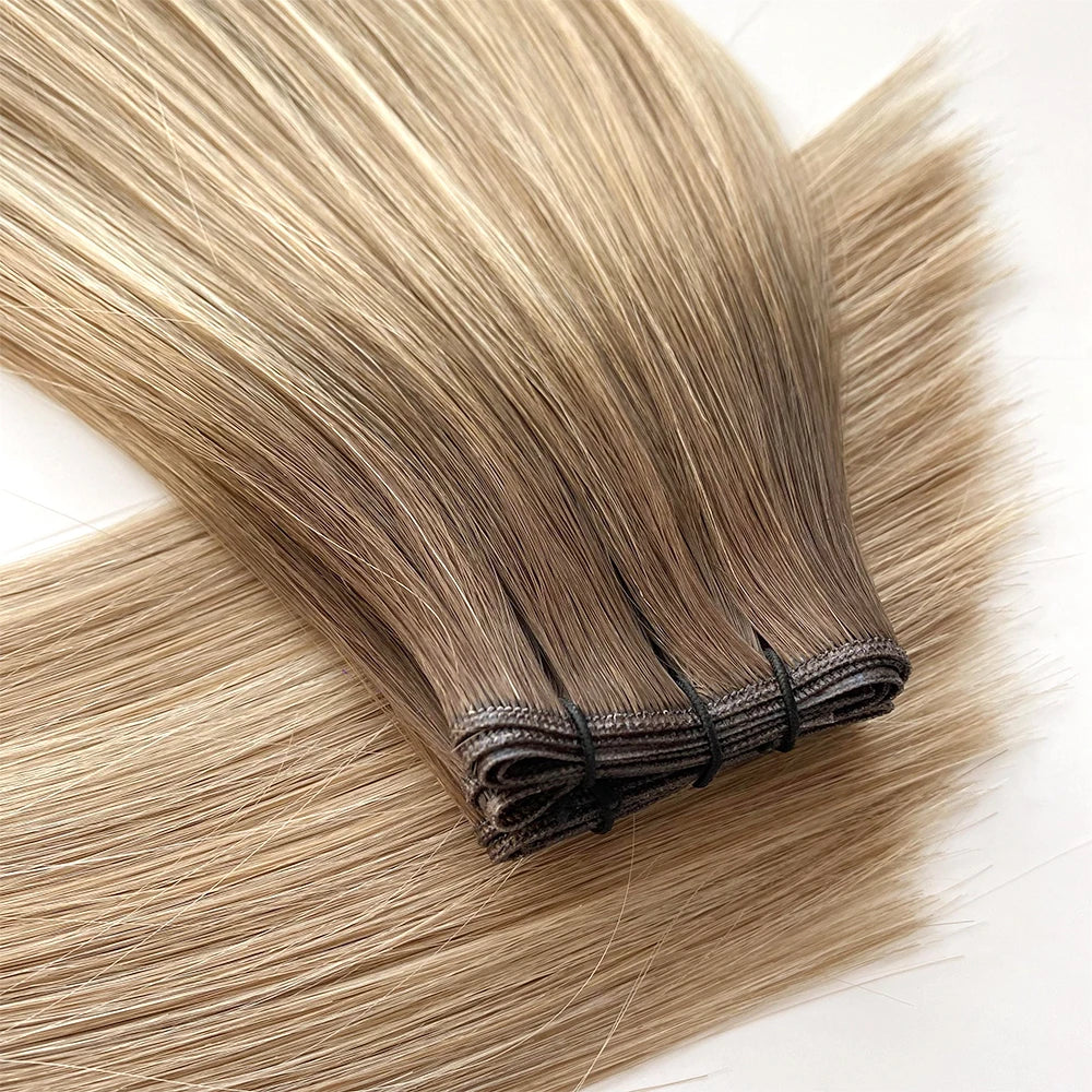 2025 New Ash Blonde and Golden Blonde Invisible Genius Weft Double Drawn Virgin Cuticle Remy Hair