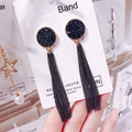 Hot Sale Luxury Handmade Party Jewelry Accessories Alloy Earrings Black Round Long Tassel Metal Chain Earrings