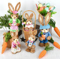 Hand-Woven Easter Straw Rabbit Cattail Ornaments Creative Spring Dress Window Decorations Beauty Props Bunny Egg 2pcs MOQ MegaBDM