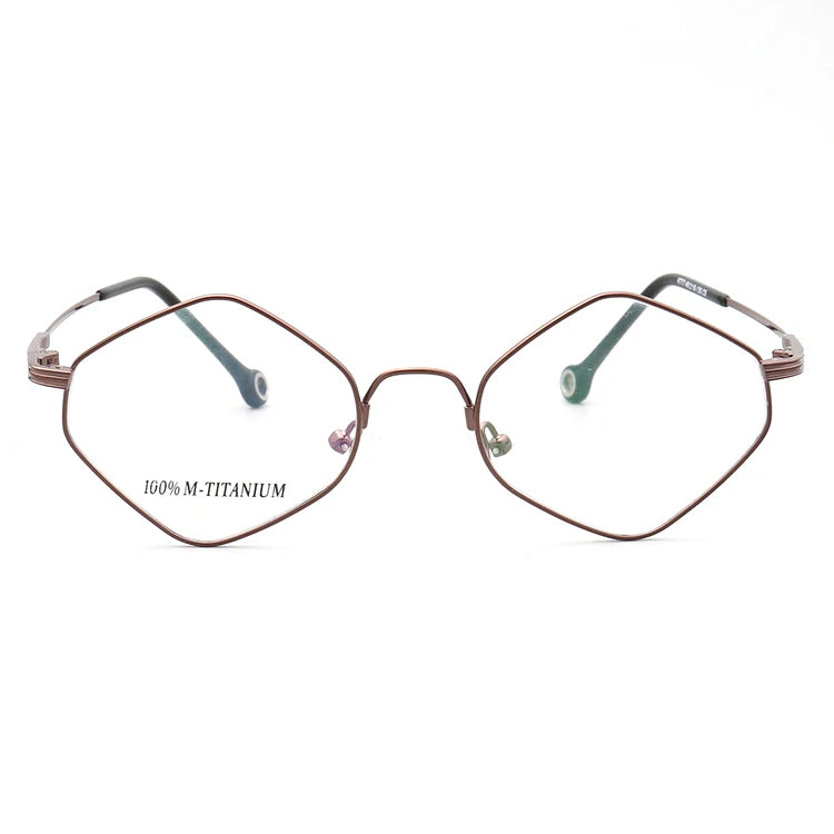 K777 New Design Diamond Solid Rectangle Full Rim Lightweight 100% Memory Titanium Metal Eyeglasses Customized Optical Frames