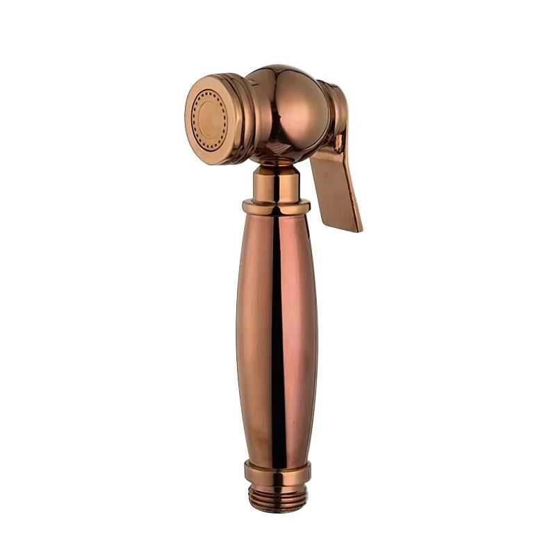 Rose Gold Pressurized Handheld Bidet Sprayer Portable Modern Brass Toilet Shattaf for Bathroom Faucet Accessories