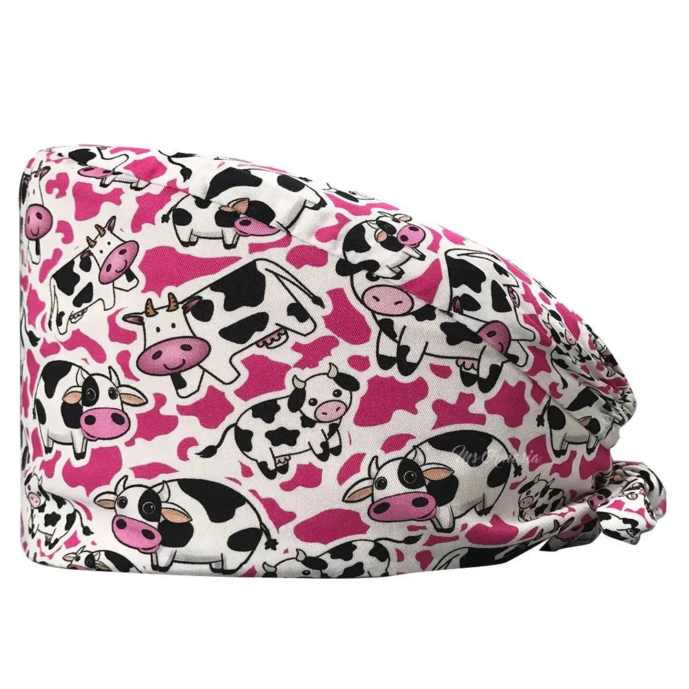 Scrub Cap Adjustable Tie Back Hat One Size Working Head Cover for Women Long Hair for Laboratories Food Processing