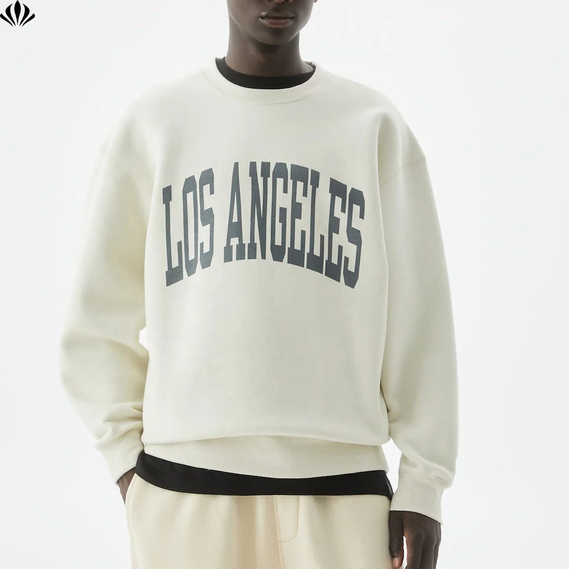 Wholesale Mens Comfort Polyester Regular Fit Screen Print Crewneck Pullover Varsity Sweatshirt