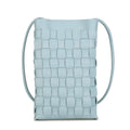 Custom New Arrival PU Leather Phone Bag Designer Knitted Woven Mini Crossbody Shoulder Bag with Hasp Closure for Women