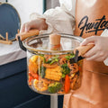 Two-ear High Borosilicate Glass Soup Pot with 2 Handles Gas Cooker Compatible American Style Home Kitchen Cookware