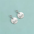 Wholesale 925 Sterling Silver Antique Silver Letter Round Pendant for Necklace Jewelry Making Supplies