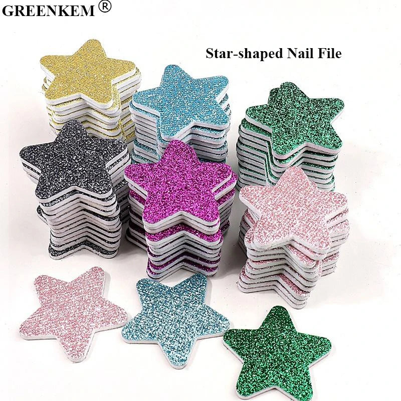 New 180 Grit Star-shaped Nail File Star Single Sided Grit Nail Polishing Shaping Sponge File Non Falling Sanding Nail File