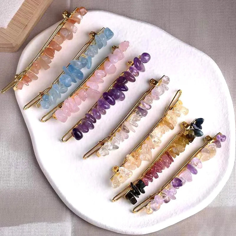 Wholesale Natural Crystal Stone Hairpin Hair Headwear Hair Ornaments Festival Gift