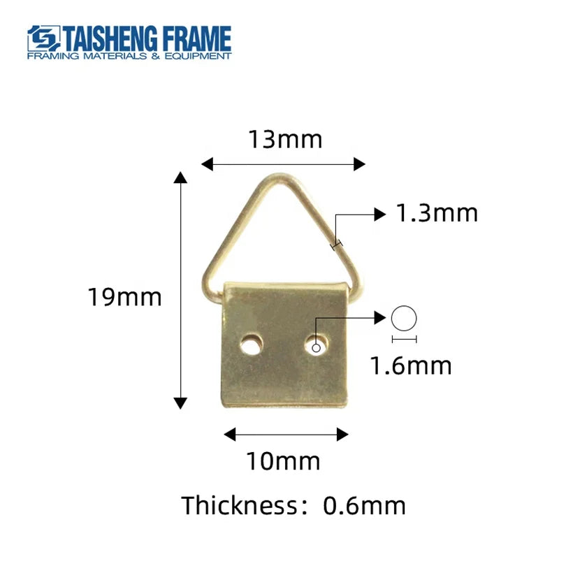 TS K044 Iron Golden Triangle Hanger D-ring Wall Hook Frame Backboard Accessories Canvas Hangers MegaBDM