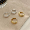 Drop Shipping Fashion 925 Sterling Silver Chunky Plain Twisted Gold Plated Hoop Earrings or Women Jewelry