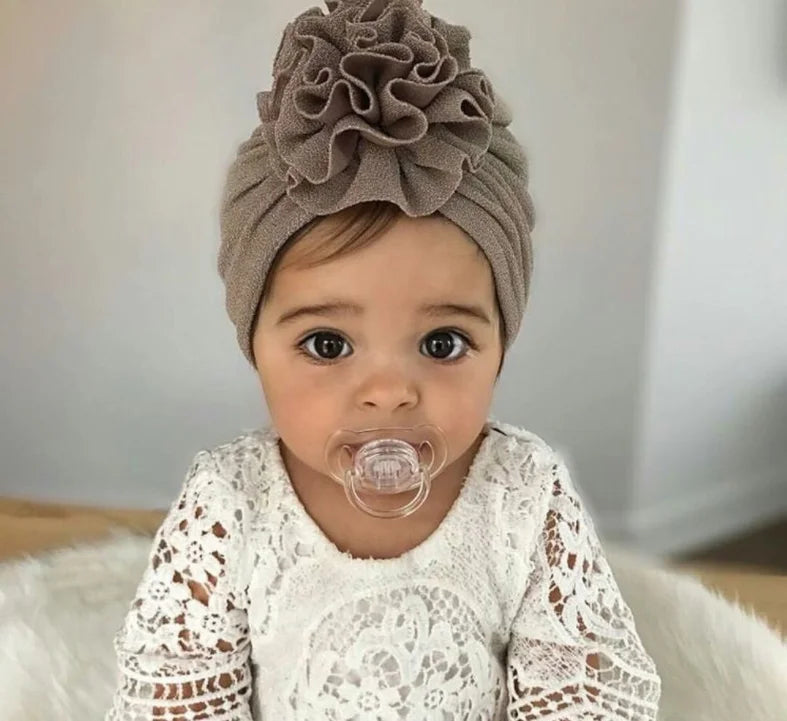 Cute Flower Headband Children Candy Color Turban Headwear Hair Cover Girls Fashion Hair Accessories