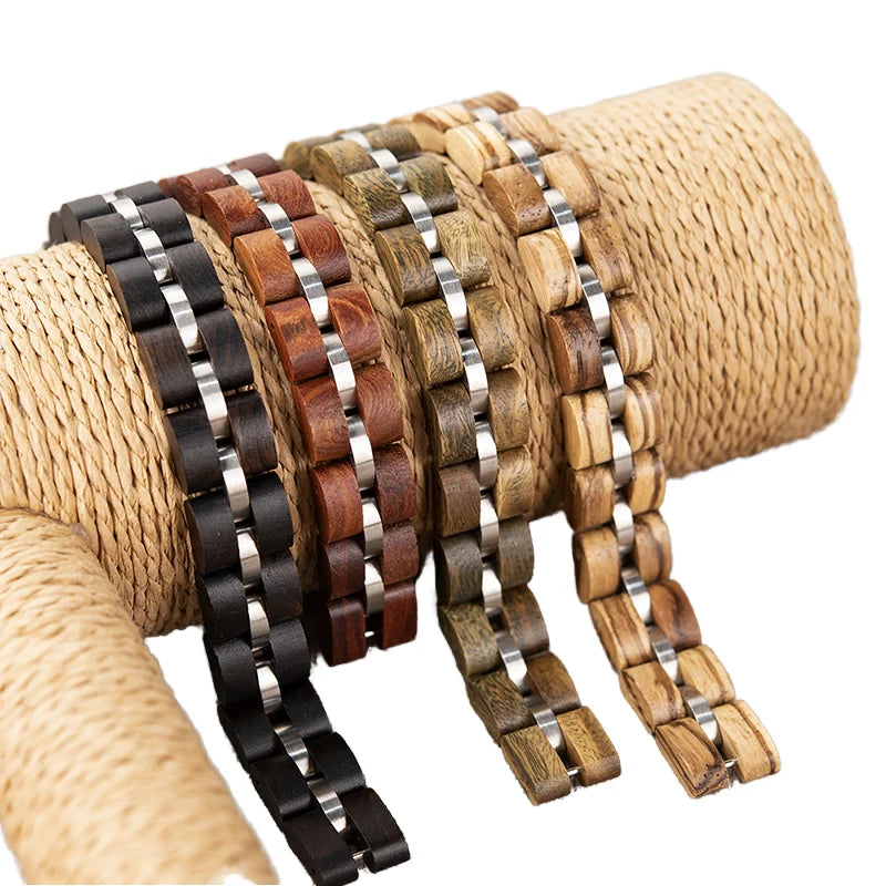 quickshipment Factory Hot Sales Stainless Steel Love Bangle Silver Plated Men's Bracelet and Women's Wedding Gift Wooden Bracelet
