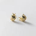 Fashion Women 925 Sterling Silver Jewelry Multicoloured CZ Ladybug Shape Gold Plated Cute Small Stud Earrings for Girls