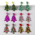 Festive Glitter Christmas Gift Acrylic Earrings Newly Released Fantasy Sequin Stars Christmas Tree for Girls Party Earrings FS MegaBDM