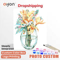 Orfon Dropshipping Watercolor Lily Vase Paint by Numbers Kit - Soft Watercolor Lily & Vase Art for Home Decor DIY Craft