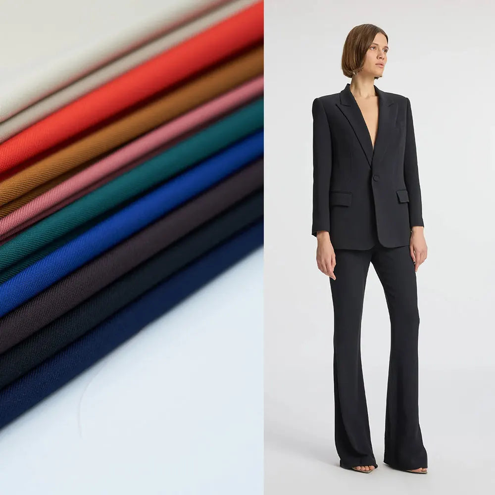 Woven Polyester Rayon Spandex Tr Fabric 250gsm Used for Women's Casual Suit Wear and Dress