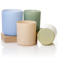 Wholesale 8Oz 10Oz 12Oz 16Oz Straight Sided Empty Glass Candle Jar With Wooden Lid