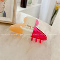2022 New Arrival Geometry Colorful Patchwork Hair Claw Clips Fashionable 10.5CM Large Cellulose Acetate Hair Claw for  Girl