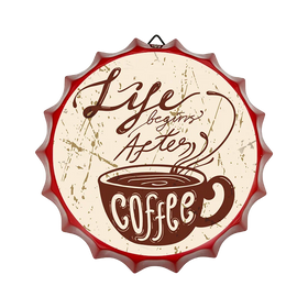 Retro Wall Decorative Bottle Caps Metal Tin Signs Cafe Bar Decoration Plate 13.8