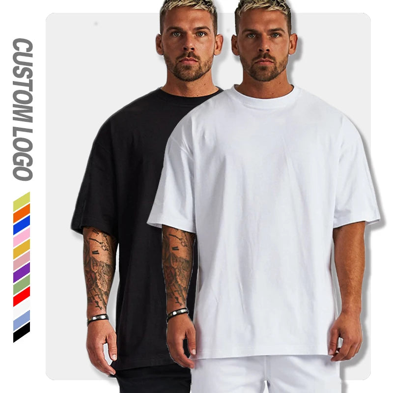 Unisex 300 Gsm Luxury High Quality White Oversize Plain Coton Custom Design Tshirts Mit logo