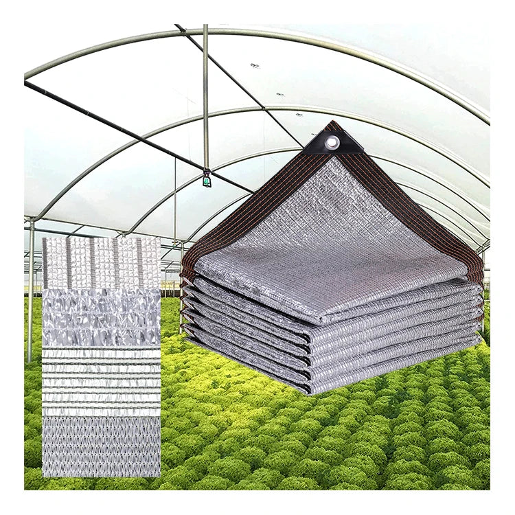 Silver HDPE Aluminum Shade Net with Portable Folding Design for Greenhouse and Car Covering