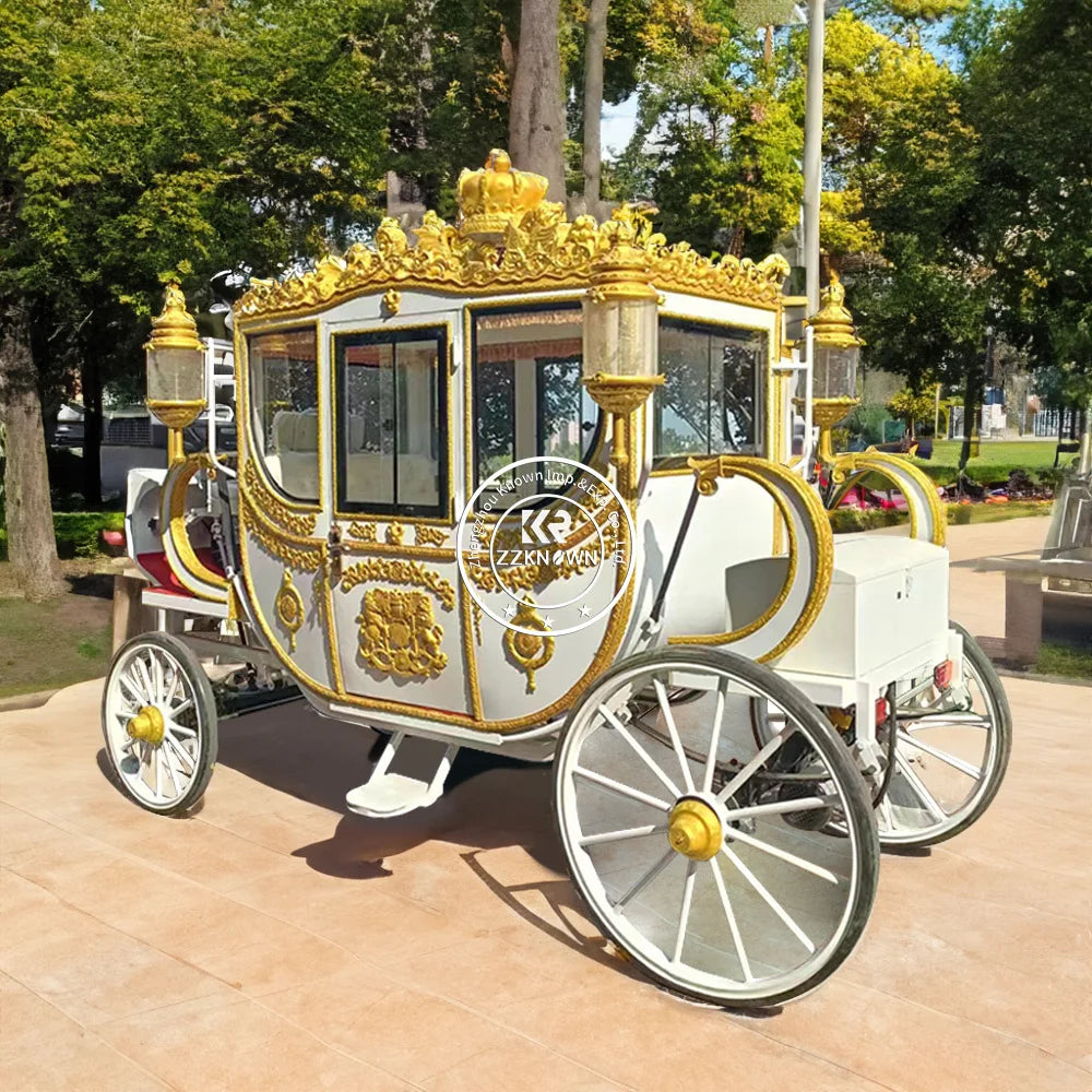 OEM Luxury Gold Princess Wedding Luxurious Royal Carriage Electric Horse Carriage Gold Royal Carriages Manufacturers