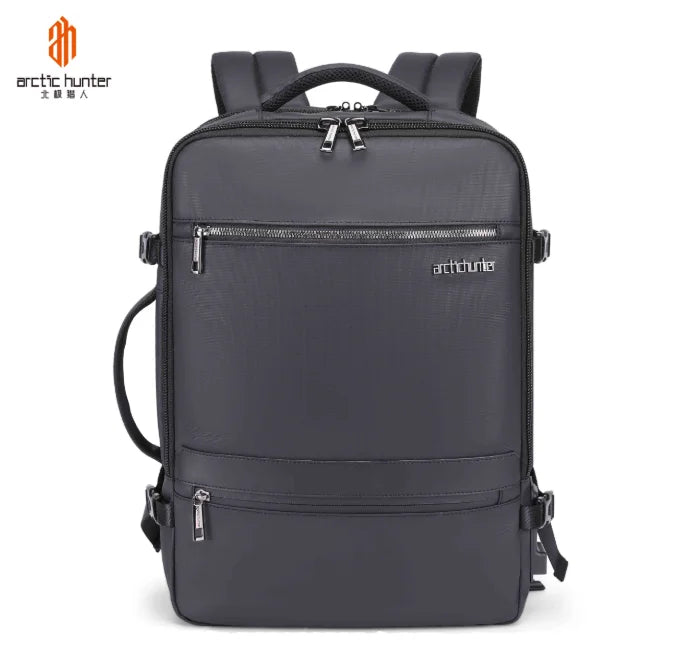 Arctic Hunter Smart Waterproof Expandable Business Travel Backpack for Unisex with USB Charger Laptop Protection