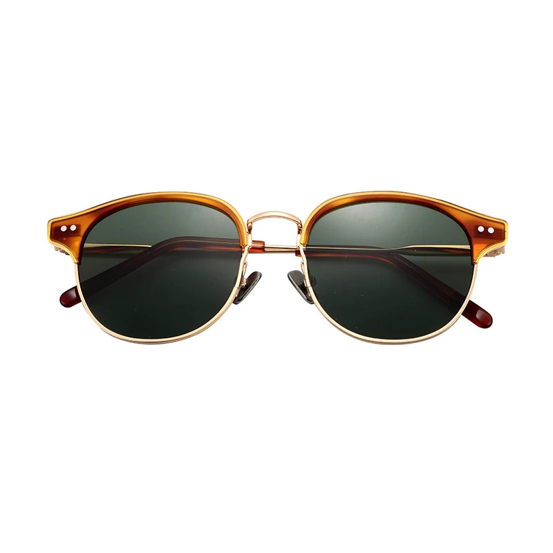 Pinhui HJ16227 New Fashion Oval Retro Metal Frame Gray Polarized Lenses Outdoor Cycling Sunglasses for Unisex