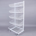 580*450*1450mm 5 Layers White Baskets Stacking Rack MegaBDM