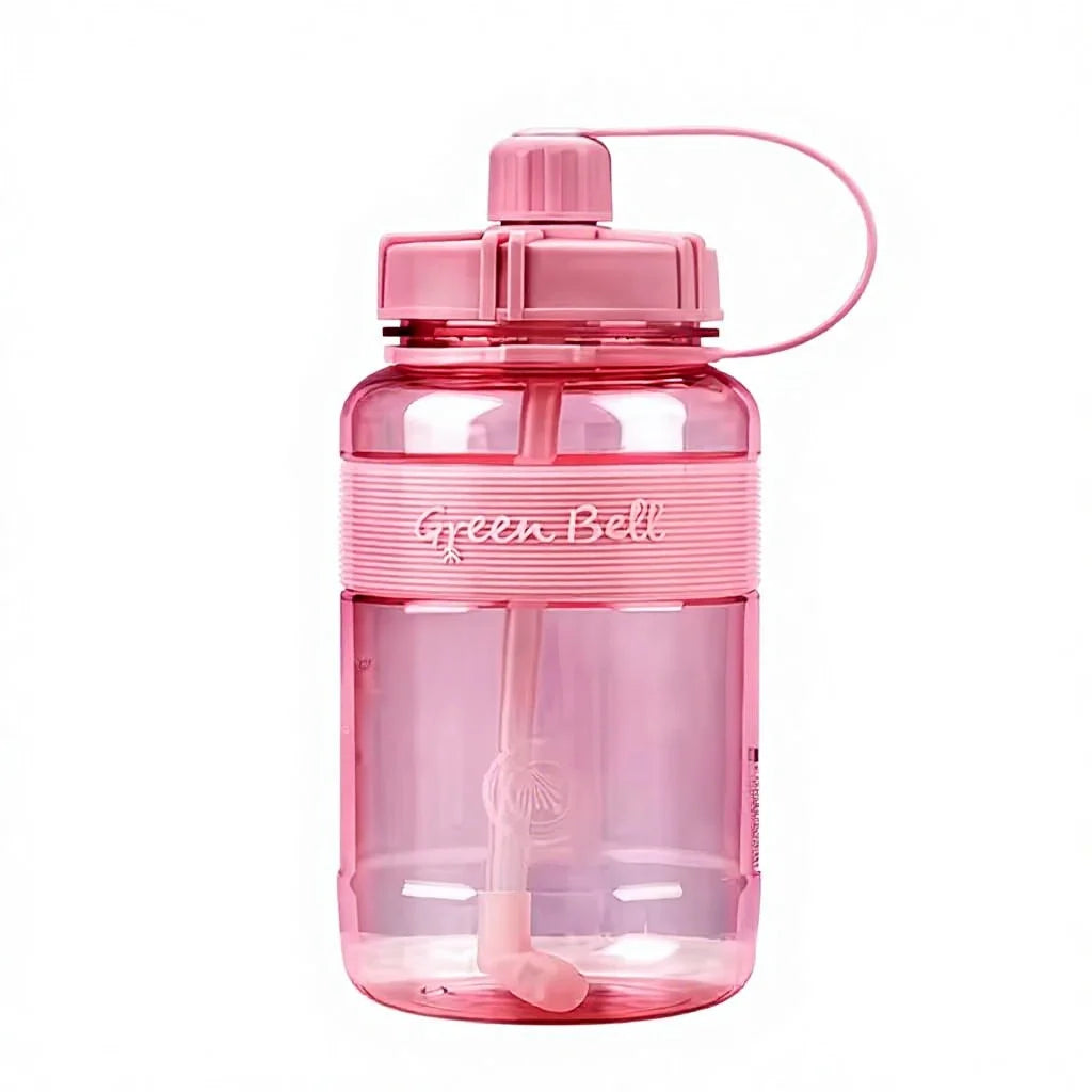 Large Capacity Transparent Student Water Bottle Portable Water Jug Sports Fitness Plastic Cup