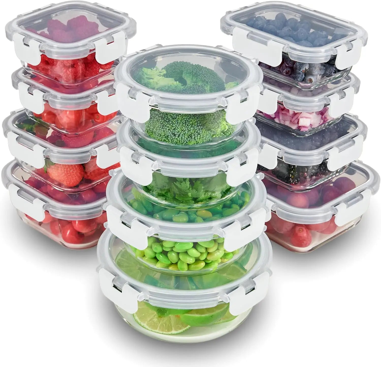 Glass Food Storage Containers with Lids 36oz Glass Meal Prep Containers Reusable Glass Bento Boxes for Adults