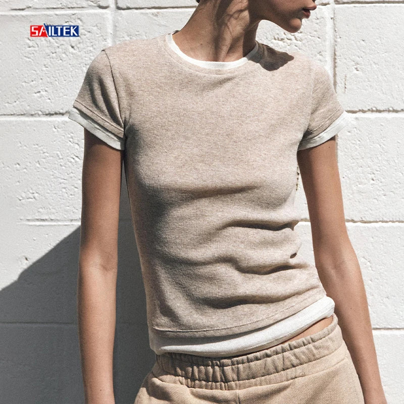 Summer 2025 Trends Casual Comfortable Cotton Women's T-shirts Short Sleeve Shirt Woman Custom Logo T Shirt Pour Femme