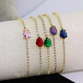 BC1431 Trendy Multicolor Tennis Bracelet Dainty Cubic Zirconia Diamond Oval Teardrop Shape Fashionable Rainbow Rainbow Zircon