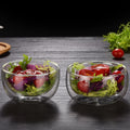 Best Selling Transparent Double Wall Glass Salad Bowl