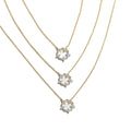 New Blue Flower Necklace Wholesale Women Copper Brass Plated 18k Real Gold Color Jewelry Fresh Girls Pendant Necklace