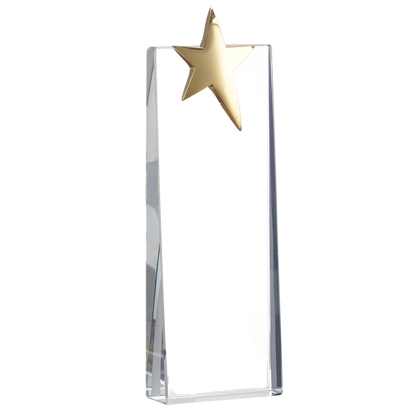 Blank Metal Star Blank Glass Trophy Award Crystal Awards / Trophies  Business Souvenirs