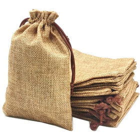 Custom logo Natural Small Hemp Linen Jute Drawstring Bag Promotional Muslin Plain Jute Pouch Bag