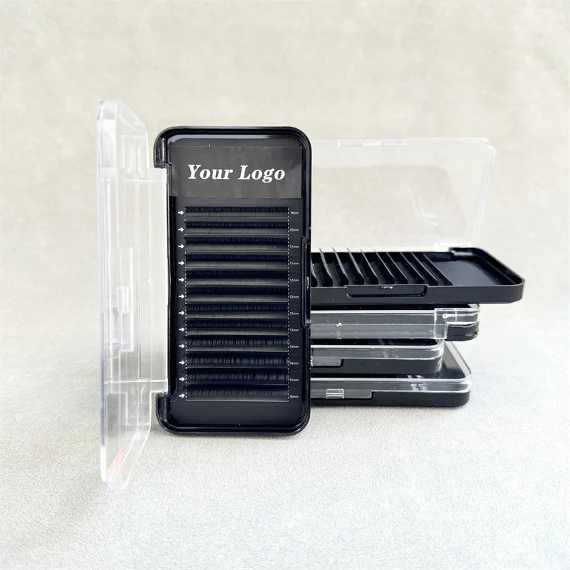 Soft and Fluffy Cashmere Lash Extensions Trays  Pesta As  0.02 0.03 0.05 Super Matte Dark Black Volume Lash Trays