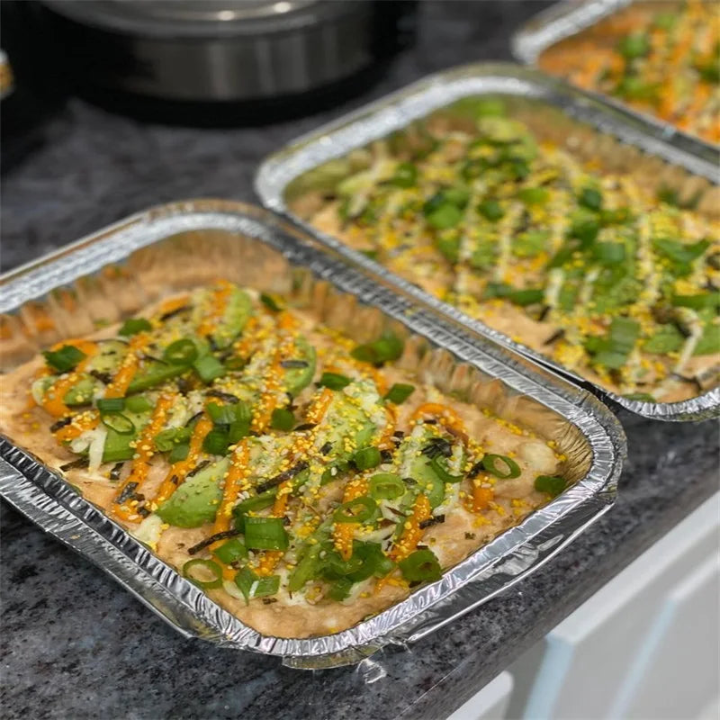 125PCS Count Recyclable Aluminum Foil Container Small NO.2 Meal Prep Lunch Pizza Tray Pans for Restaurant Food