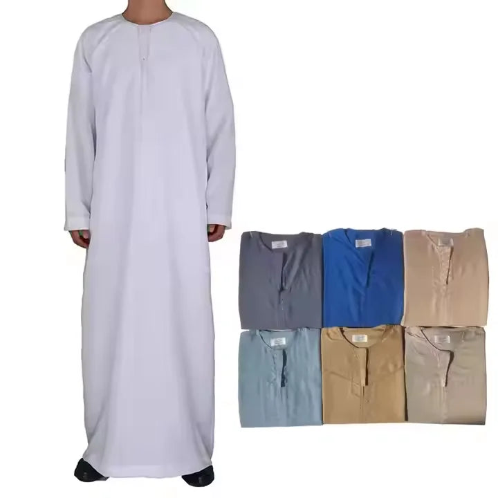 Khamis Arab Islamic Moroccan Qatar White Mens Jalabiya Kurta Pajama Design Clothing for Men Black With Jeans Thobe Men Muslim