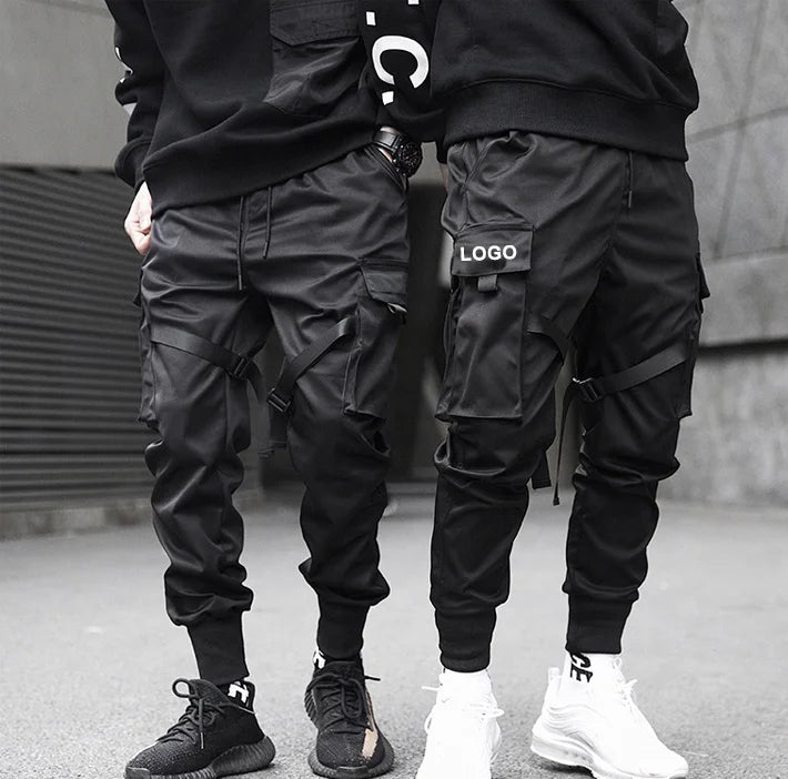 Men's New Fashion Mid Waist Straight Pattern Street Sports Pants Multi-Pocket Harun Hip Casual Overalls Fellow Pantalon Cargo