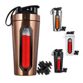 Hot Selling 700ml Leak-Proof Gym Water Bottle Stainless Steel Protein Tumbler Double Wall Noise-Free Design Brand Shaker Cups