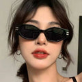 UNOC 2022 Retro Custom Sunglasses for Women Small Frame Irregular Hip Hop Sun Glasses Blue White Red PC Popular Fashion Shades