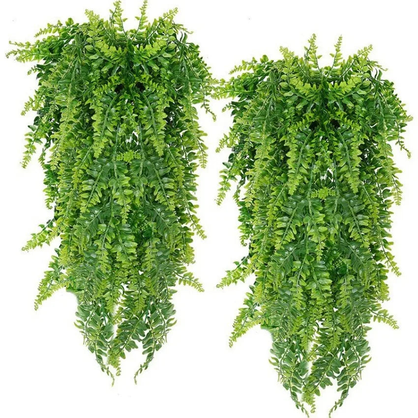 Plastic Artificial Persian Grass Ferns and Rattan Vines Hanging Plant Wall Decoration for Outdoor Home Use