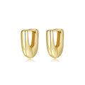 Daidan 925 Silver Hoop Trendy Gold Plated Clipped U Shaped Silver Hoop Huggies Earrings