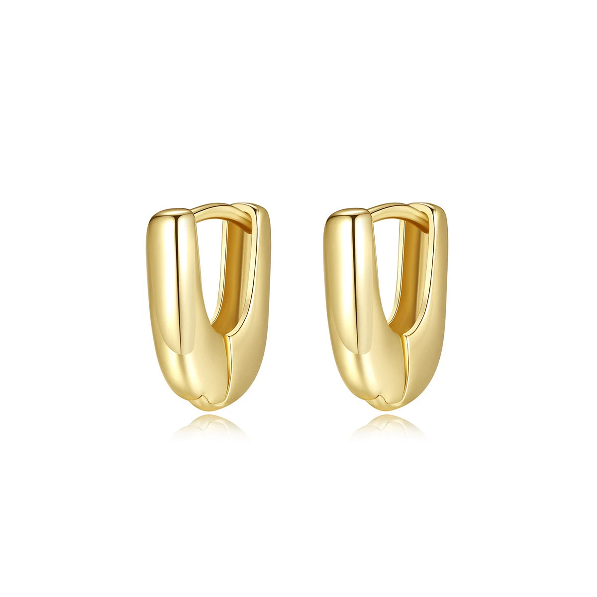 Daidan 925 Silver Hoop Trendy Gold Plated Clipped U Shaped Silver Hoop Huggies Earrings