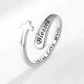 Inspiration Jewelry Gift for Women Silver Plated Letter Blessed Letter Engraved Rings Spiral Wrap Twist Adjustable Ring