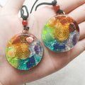 Natural Stone Crystal Agate Gem Pendant Ogan Seven Chakra Energy Yoga Meditation Pendant Necklace for Women Men Jewelry