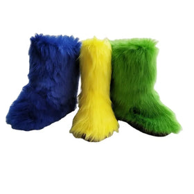 Latest New Adults Kids Fur Boots Wholesale Furry Boot for Women and Men Warm comfort Winter Outside Wear Shoes in Big Sizes